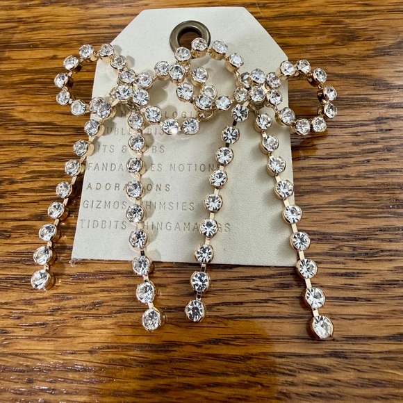 Anthropologie Jewelry - NWT Anthropologie Crystal Bow Earrings